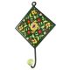 Forest Green wheel Flower Ceramic Tile Hook